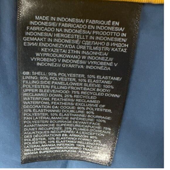 The North Face Puffer Jacket Belleview Down Mens Medium Blue Hoodie Stretch - Picture 10 of 13